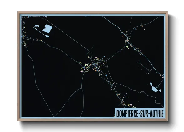 Une affiche de carte sur Dompierre-sur-Authie