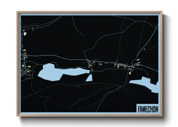 Une affiche de carte sur Famechon