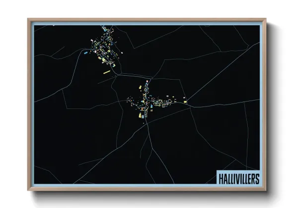 Une affiche de carte sur Hallivillers