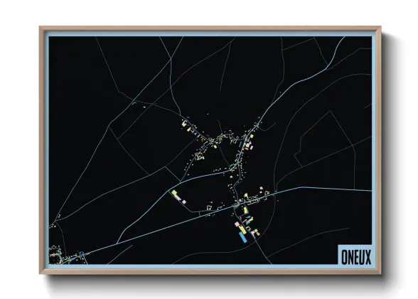 Une affiche de carte sur Oneux
