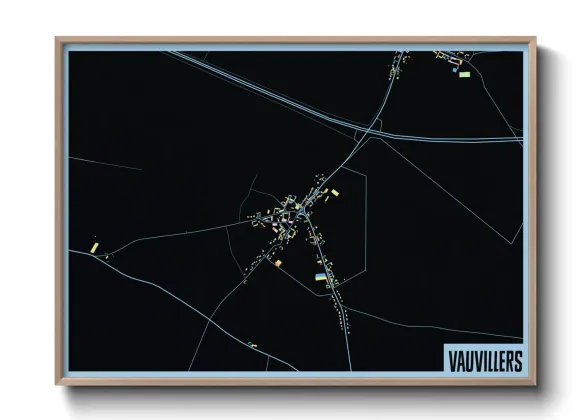 Une affiche de carte sur Vauvillers