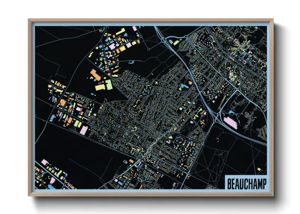 Une affiche de carte sur Beauchamp