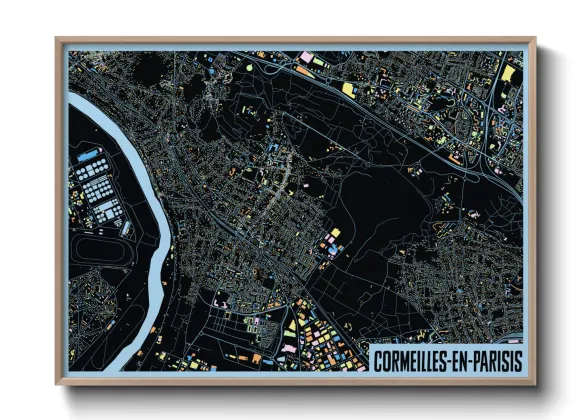 Une affiche de carte sur Cormeilles-en-Parisis