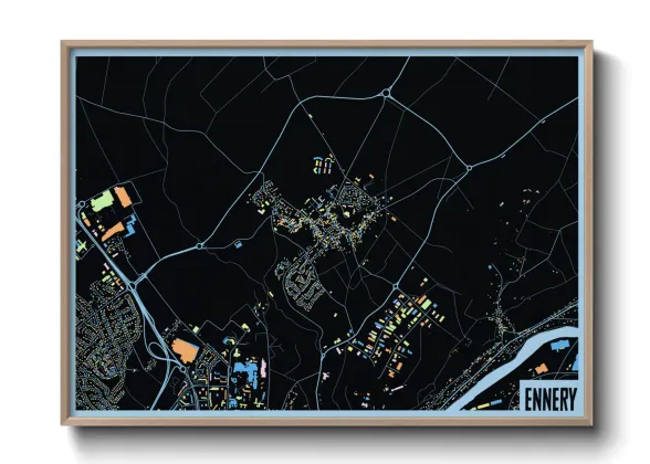 Une affiche de carte sur Ennery