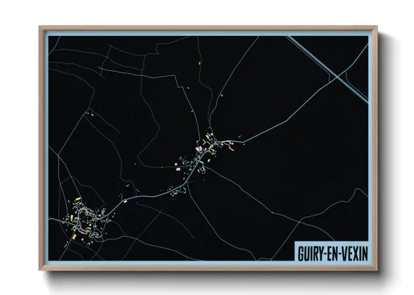 Une affiche de carte sur Guiry-en-Vexin