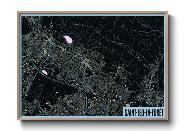 Une affiche de carte sur Saint-Leu-la-Forêt