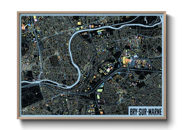 Une affiche de carte sur Bry-sur-Marne