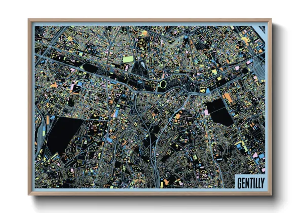 Une affiche de carte sur Gentilly