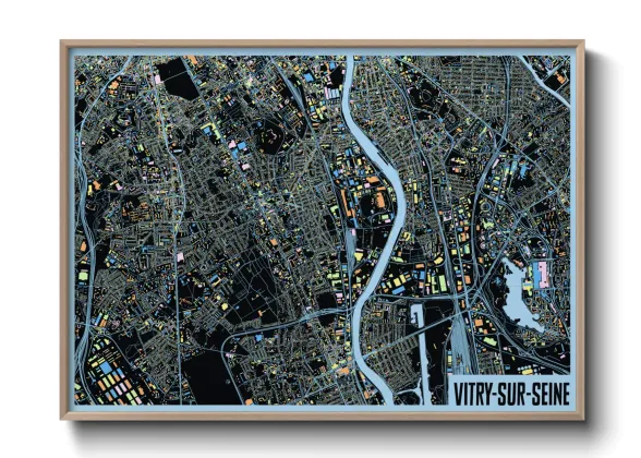 Une affiche de carte sur Vitry-sur-Seine
