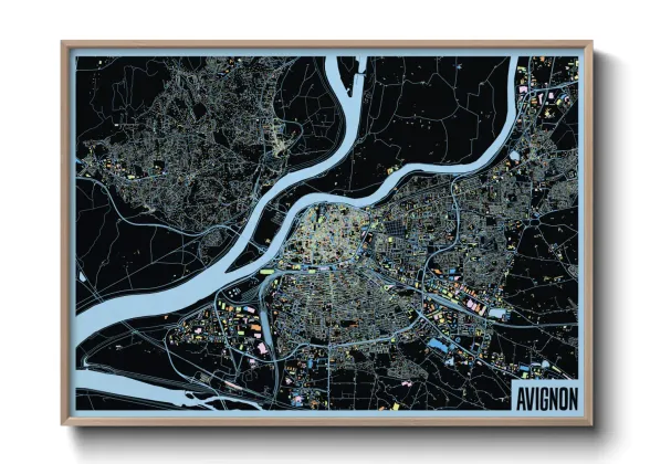 Une affiche de carte sur Avignon
