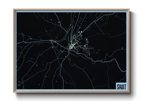 Une affiche de carte sur Sault