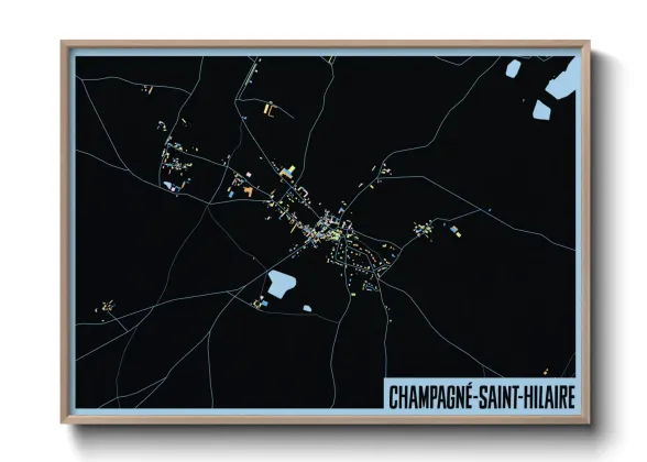 Une affiche de carte sur Champagné-Saint-Hilaire