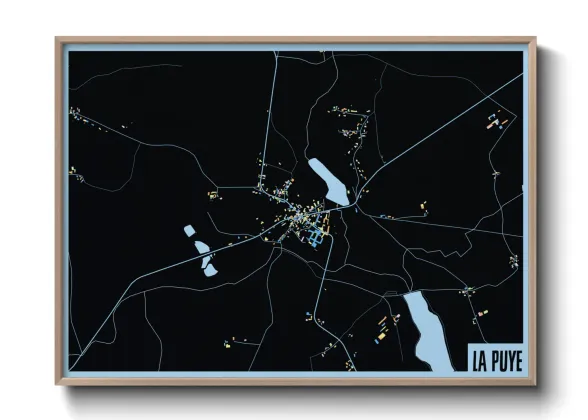 Une affiche de carte sur La Puye