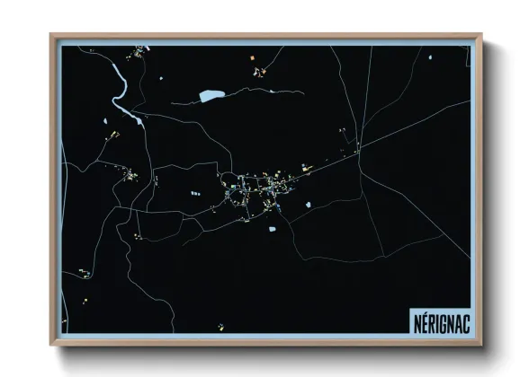 Une affiche de carte sur Nérignac