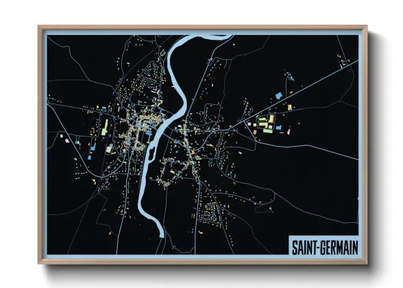Une affiche de carte sur Saint-Germain