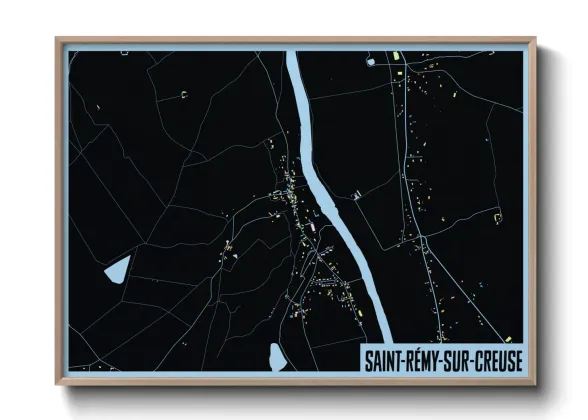 Une affiche de carte sur Saint-Rémy-sur-Creuse