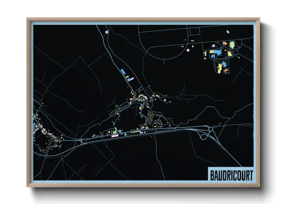 Une affiche de carte sur Baudricourt