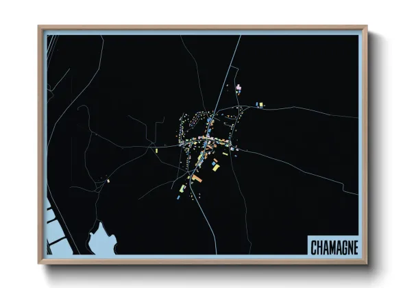 Une affiche de carte sur Chamagne