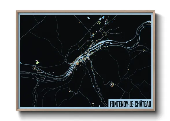 Une affiche de carte sur Fontenoy-le-Château