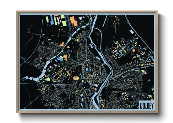 Une affiche de carte sur Golbey