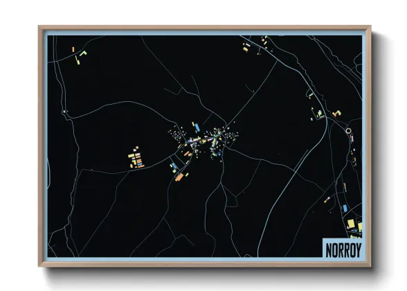 Une affiche de carte sur Norroy