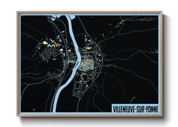 Une affiche de carte sur Villeneuve-sur-Yonne