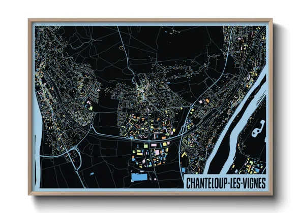 Une affiche de carte sur Chanteloup-les-Vignes