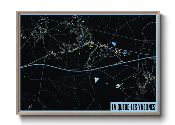 Une affiche de carte sur La Queue-les-Yvelines