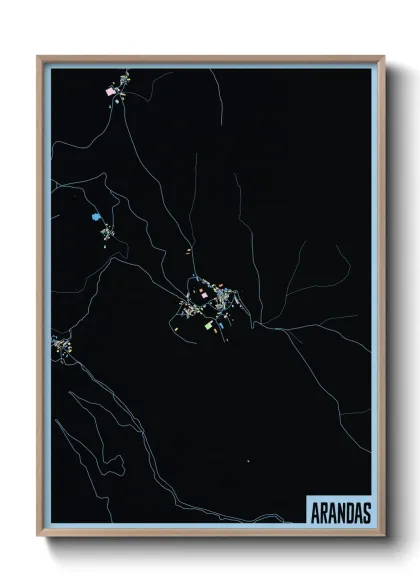 Une affiche de carte sur Arandas