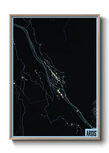 Une affiche de carte sur Argis