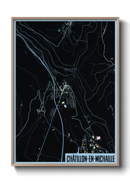 Une affiche de carte sur Châtillon-en-Michaille