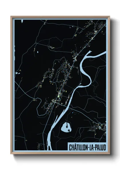 Une affiche de carte sur Châtillon-la-Palud