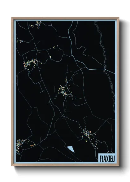 Une affiche de carte sur Flaxieu