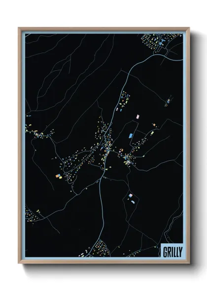 Une affiche de carte sur Grilly