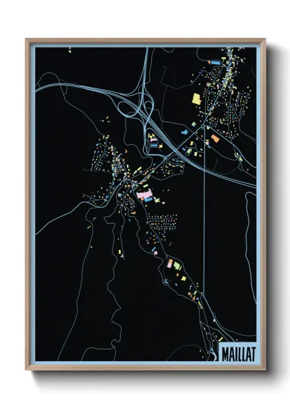 Une affiche de carte sur Maillat