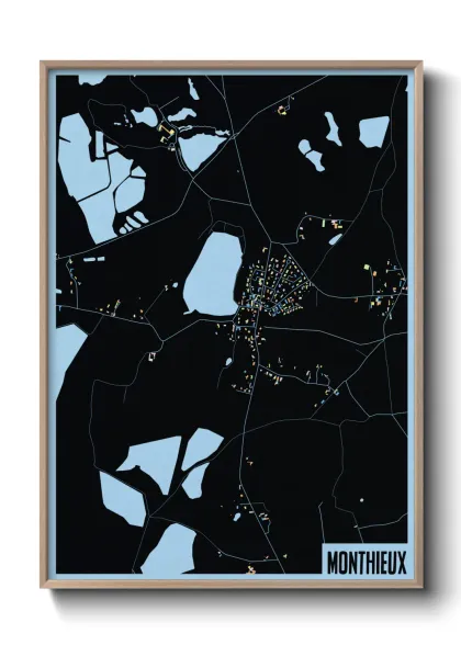Une affiche de carte sur Monthieux