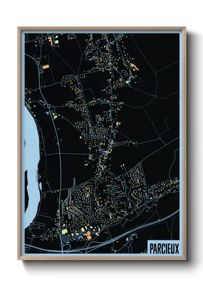 Une affiche de carte sur Parcieux