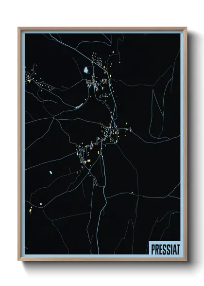 Une affiche de carte sur Pressiat