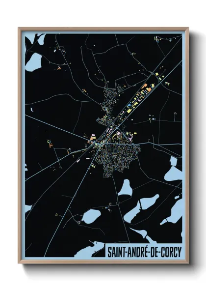 Une affiche de carte sur Saint-André-de-Corcy