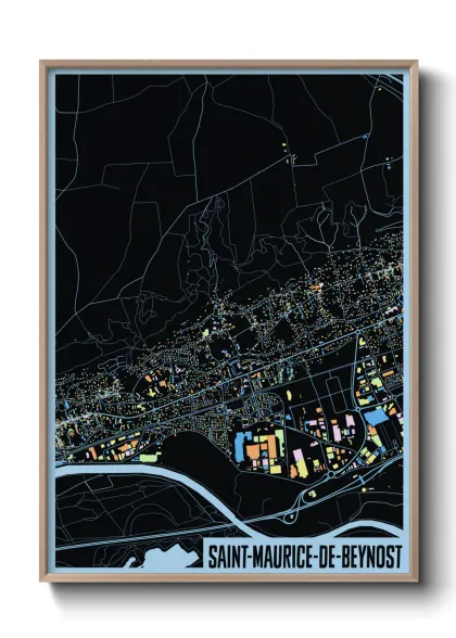 Une affiche de carte sur Saint-Maurice-de-Beynost