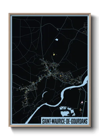 Une affiche de carte sur Saint-Maurice-de-Gourdans