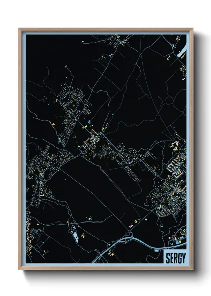 Une affiche de carte sur Sergy