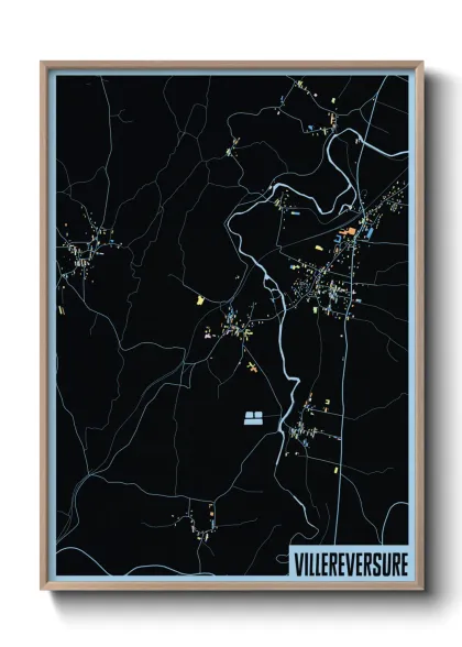 Une affiche de carte sur Villereversure