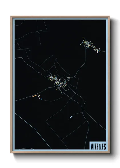 Une affiche de carte sur Aizelles