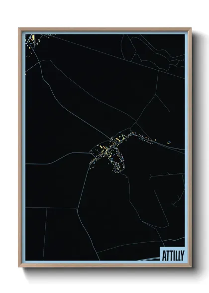 Une affiche de carte sur Attilly
