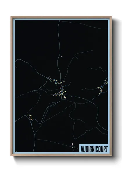 Une affiche de carte sur Audignicourt