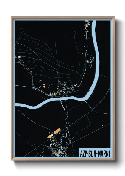 Une affiche de carte sur Azy-sur-Marne