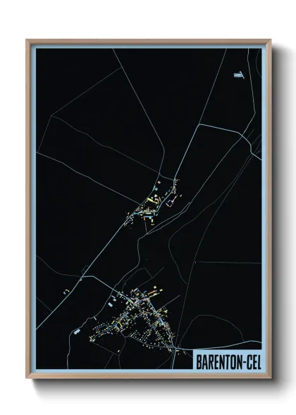 Une affiche de carte sur Barenton-Cel