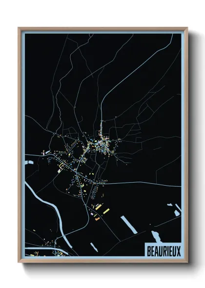 Une affiche de carte sur Beaurieux