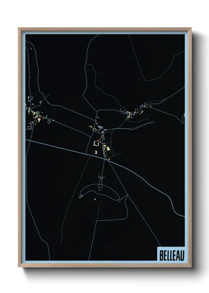 Une affiche de carte sur Belleau